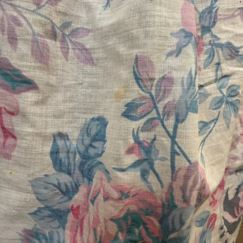 Vintage Floral Rose Half Apron Pink‎ Blue Cottagecore Farmhouse Kitchen Decor